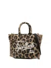 Mc2 Saint Barth Leopard-print Logo-print Tote Bag In Brown