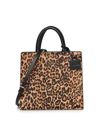 Mc2 Saint Barth Leopard Print Midi Shopper Bag In Blue