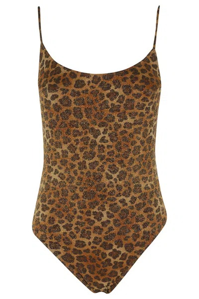 Mc2 Saint Barth Leopard Print One-piece Swimsuit With Adjustable Straps