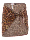 Mc2 Saint Barth Leopard-print Sarong In Brown