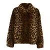 Mc2 Saint Barth Leopard Print Short Jacket With Synthetic Fur Fabric In Animal Print