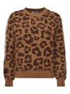 Mc2 Saint Barth Leopard-print Sweater In Brown