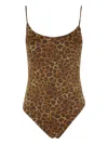 Mc2 Saint Barth Leopard Print One-piece Swimsuit With Adjustable Straps