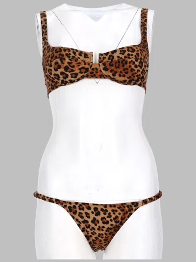 Mc2 Saint Barth Leopard Print Underwire Bikini Set In Brown