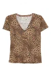 Mc2 Saint Barth Leopard Print V-neck T-shirt In Animal Print