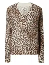 Mc2 Saint Barth Leopard V-neck Sweater In Neutral