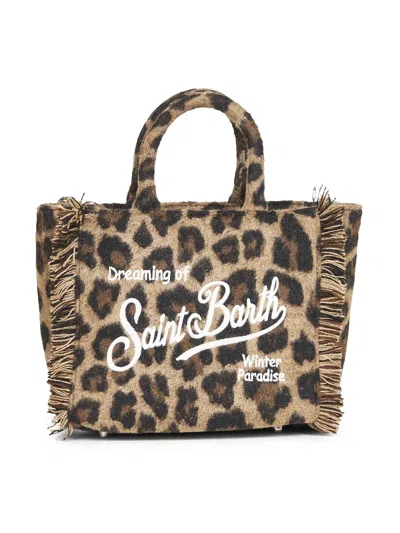 Mc2 Saint Barth Leopard Vanity Mini Felt Handbag