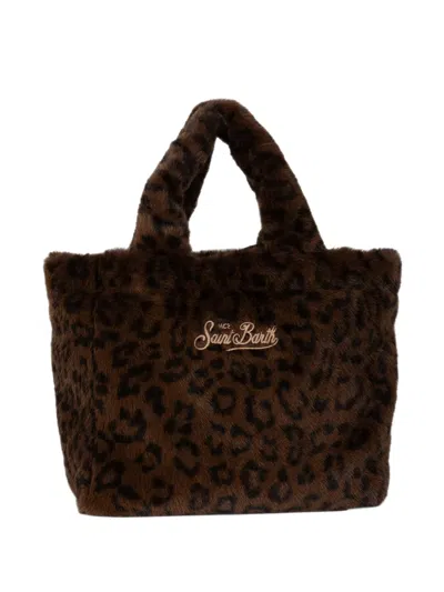 Mc2 Saint Barth Leopard-print Faux-fur Tote Bag In Brown