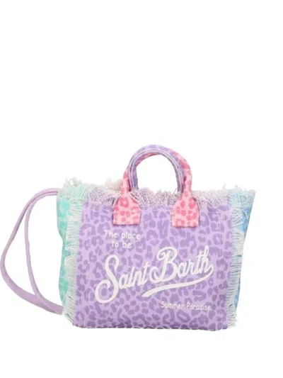Mc2 Saint Barth Leopard-print Frayed Tote Bag In Multi
