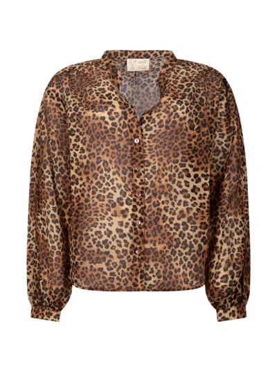 Mc2 Saint Barth Leopard-print Semi-sheer Shirt In Multi