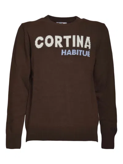 Mc2 Saint Barth Lettered Sweater In Brown