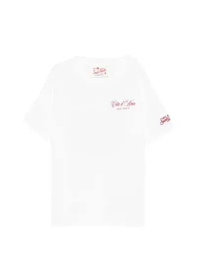 Mc2 Saint Barth Kids' Lettering T-shirt In White