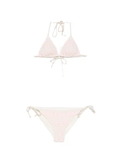 Mc2 Saint Barth Levyne Embroidered Bikini In Pink