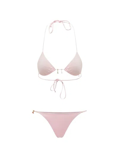 Mc2 Saint Barth Lezzy Charm-detail Bikini In Pink