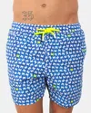 Mc2 Saint Barth Light And Stretch Swimshort - Crab Background 6194 In Blue