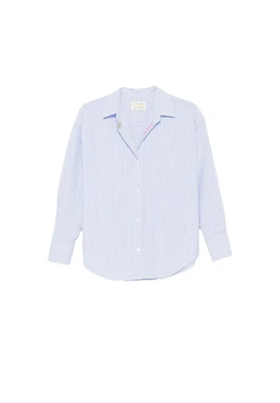 Mc2 Saint Barth Light Blue And White Striped Button-up Shirt