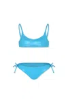 Mc2 Saint Barth Light Blue Bikini For Girl With Logo In Light Blue