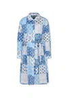 Mc2 Saint Barth Light Blue Dress For Girl With Floral Print In Light Blue