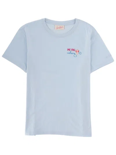 Mc2 Saint Barth Light Blue Graphic Crew Neck T-shirt