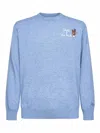 Mc2 Saint Barth Light Blue Heron Light Embroidered Sweater In Multi