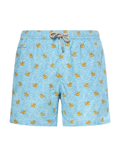 Mc2 Saint Barth Light Blue Lighting Micro Stretch Swim Shorts