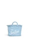 Mc2 Saint Barth Light Blue Mini Vanity Handbag With Shoulder Strap In Blue