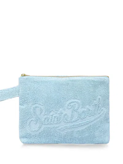 Mc2 Saint Barth Light Blue Pareasy Pochette With Jacquard Saint Barth Logo