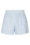 Shop Mc2 Saint Barth Light Blue Poplin Cotton Shorts