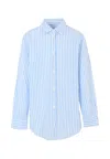 Mc2 Saint Barth Light Blue Shirt For Boy With Blue Logo In Blue