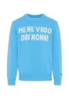 Mc2 Saint Barth Light Blue Sweater For Boy With Writing In Blue