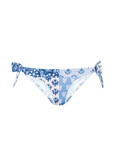 MC2 SAINT BARTH LIGHT BLUE SWIM BRIEFS FOR GIRL WITH FLORAL PRINT