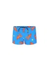 Mc2 Saint Barth Light Blue Swim Short For Boy With Lobster In Light Blue