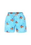 Mc2 Saint Barth Printed Swim Shorts In Light Blue
