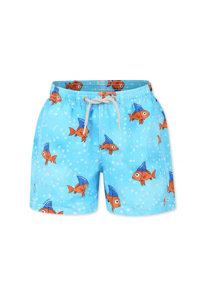 MC2 SAINT BARTH LIGHT BLUE SWIM SHORTS FOR BOY WITH GOLDFISH