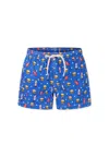 Mc2 Saint Barth Light Blue Swim Shorts For Boy With Hamburger And Cola Print In Light Blue