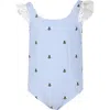 MC2 SAINT BARTH LIGHT BLUE SWIMSUIT FOR GIRL WITH BEES