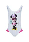 Mc2 Saint Barth Light Blue Swimsuit For Girl With Minnie In Blue