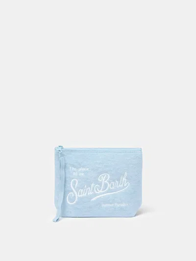 Mc2 Saint Barth Light Blue Terry Pochette Aline In Sky