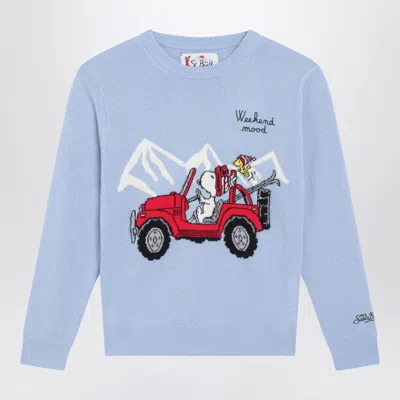 MC2 SAINT BARTH LIGHT BLUE WOOL-BLEND SWEATER WITH SNOOPY