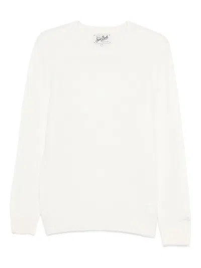 Mc2 Saint Barth Light Grey Sweater With Crew Neckline In Gray