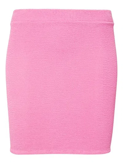 Mc2 Saint Barth Textured-finish Skirt In Light Pink