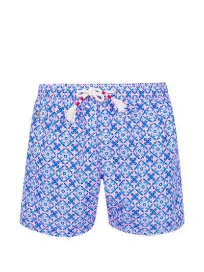 Mc2 Saint Barth Lightening 70 Micro Deco Swim Shorts In Blue