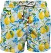 Mc2 Saint Barth Man Lightweight Fabric Swim-shorts Lighting 70 With Majolica Print
