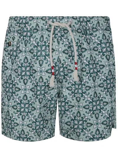 Mc2 Saint Barth Lighting 70 Ultralight Swim Shorts 70`s Print Clothing In Green