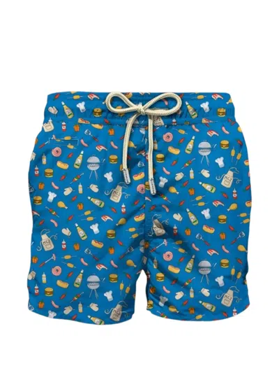 Mc2 Saint Barth Lighting Barbecue-print Swim Shorts In Blue