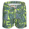Mc2 Saint Barth Lighting Cachemire Vibe Neon Yellow Mix Mens Swimshorts In Multi