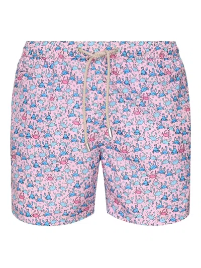 Mc2 Saint Barth Lighting Crab-print Swim Shorts In Purple