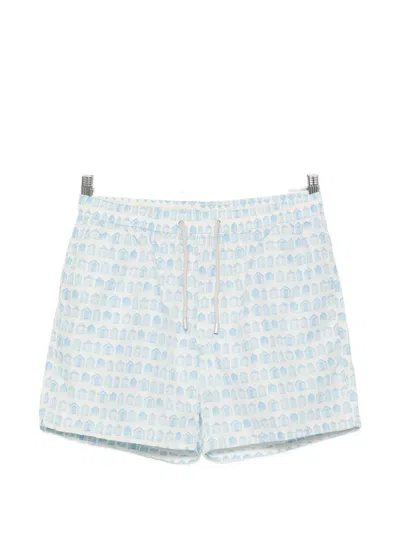 Mc2 Saint Barth Lighting Elasticated-drawstring Swim Shorts In Blue