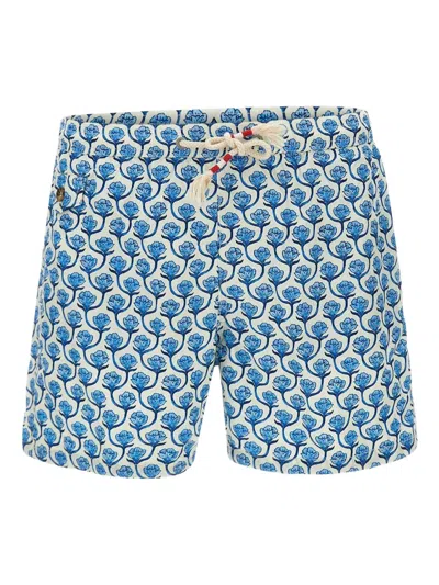 Mc2 Saint Barth Lighting Floral-print Swim Shorts In Blue