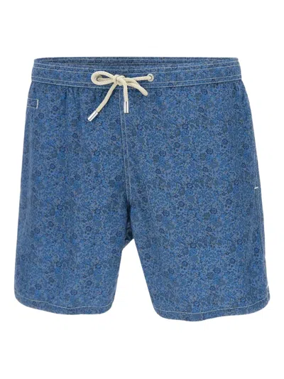 Mc2 Saint Barth Lighting Floral-print Swim Shorts In Blue